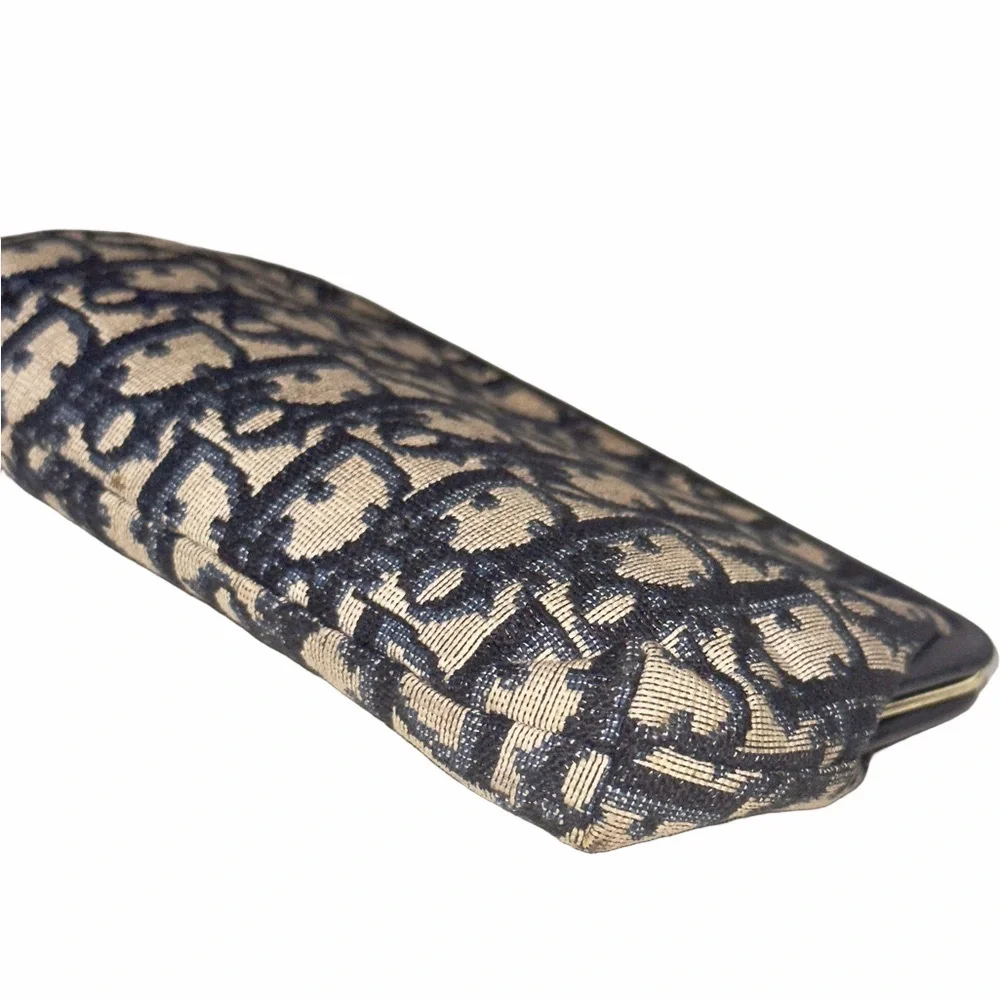 Vintage Dior Navy Trotter Kisslock Wallet Pouch